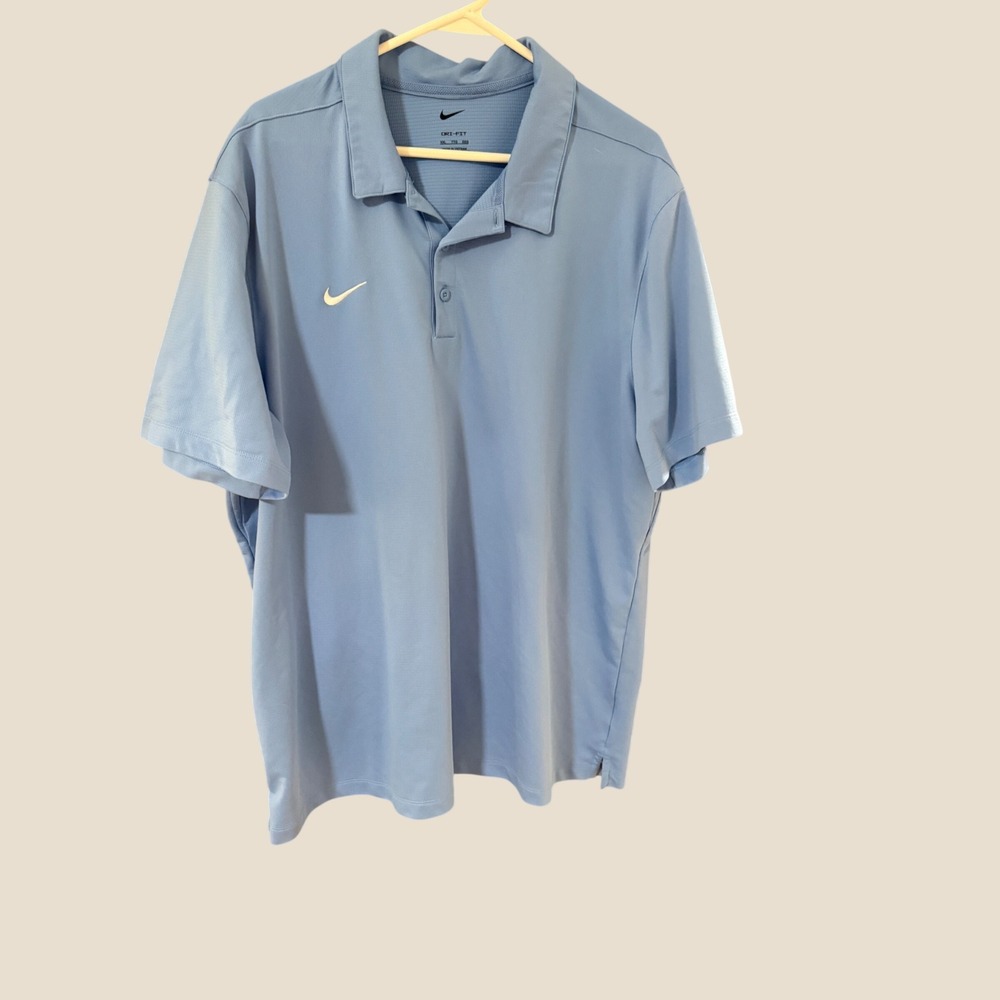 Nike Dri-FIT Polo Shirt Mens XXL Light Blue Short Sleeve Golf Performance Top